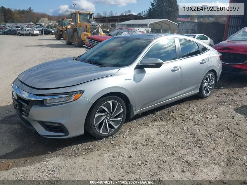 2020 Honda Insight Touring VIN: 19XZE4F92LE010997 Lot: 40746213