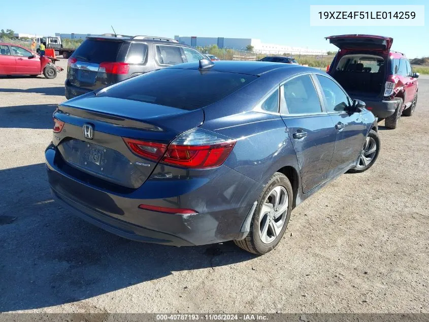 2020 Honda Insight Ex VIN: 19XZE4F51LE014259 Lot: 40787193