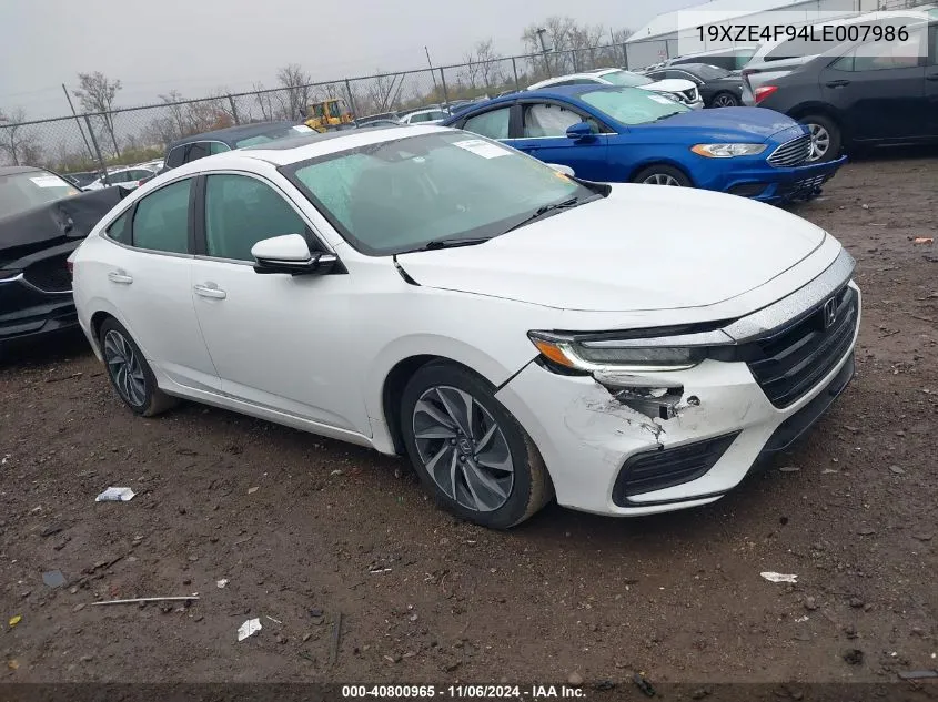 2020 Honda Insight Touring VIN: 19XZE4F94LE007986 Lot: 40800965