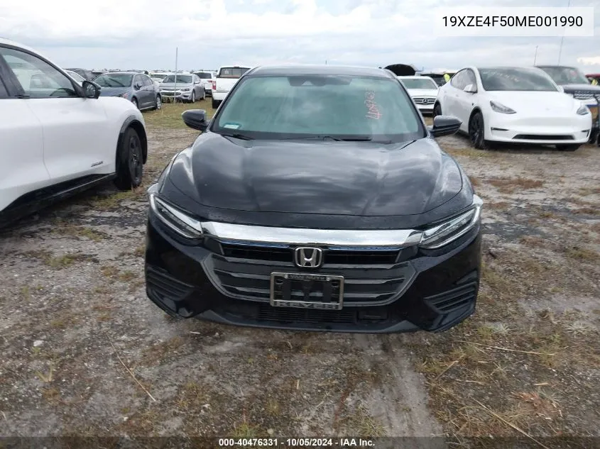 2021 Honda Insight Ex VIN: 19XZE4F50ME001990 Lot: 40476331