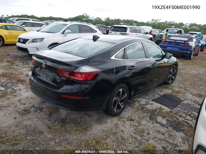 2021 Honda Insight Ex VIN: 19XZE4F50ME001990 Lot: 40476331