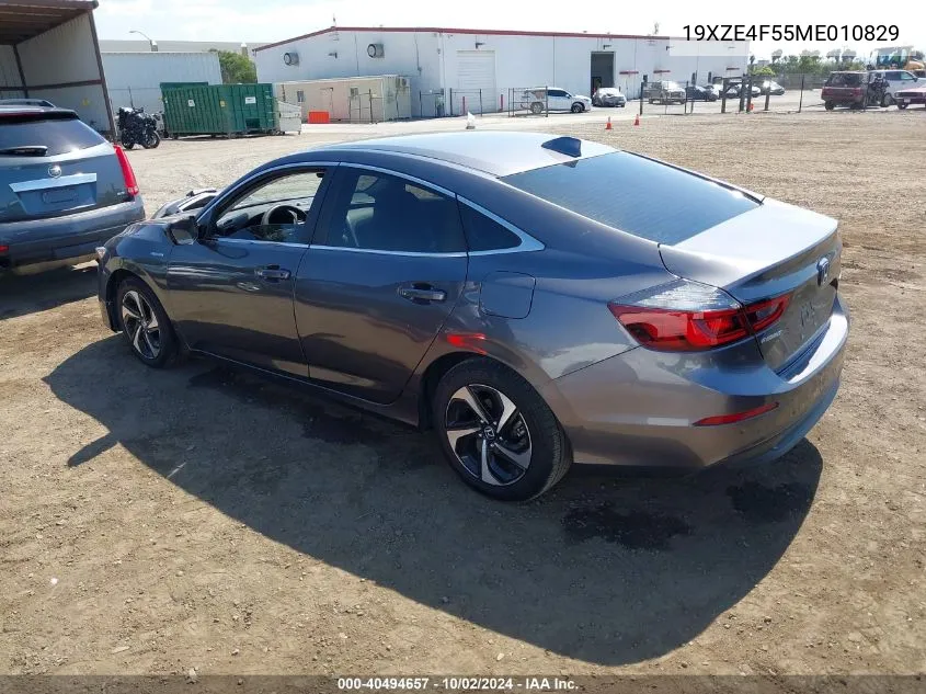 19XZE4F55ME010829 2021 Honda Insight Ex