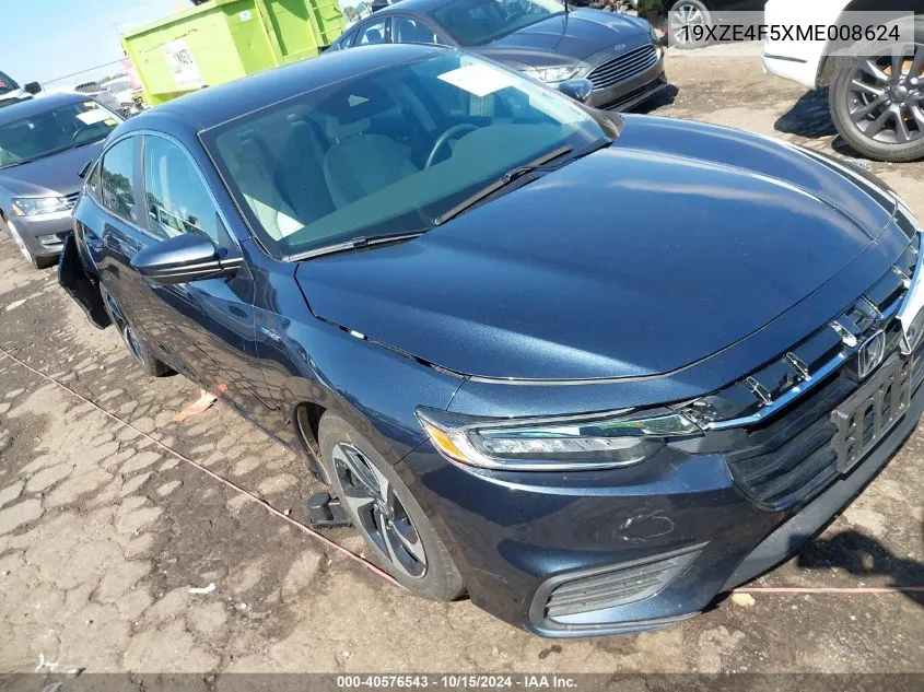 2021 Honda Insight Ex VIN: 19XZE4F5XME008624 Lot: 40576543