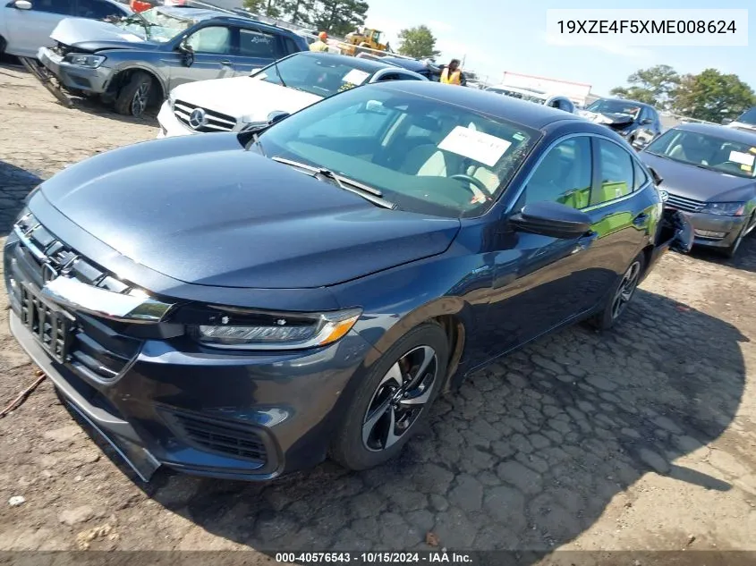 2021 Honda Insight Ex VIN: 19XZE4F5XME008624 Lot: 40576543