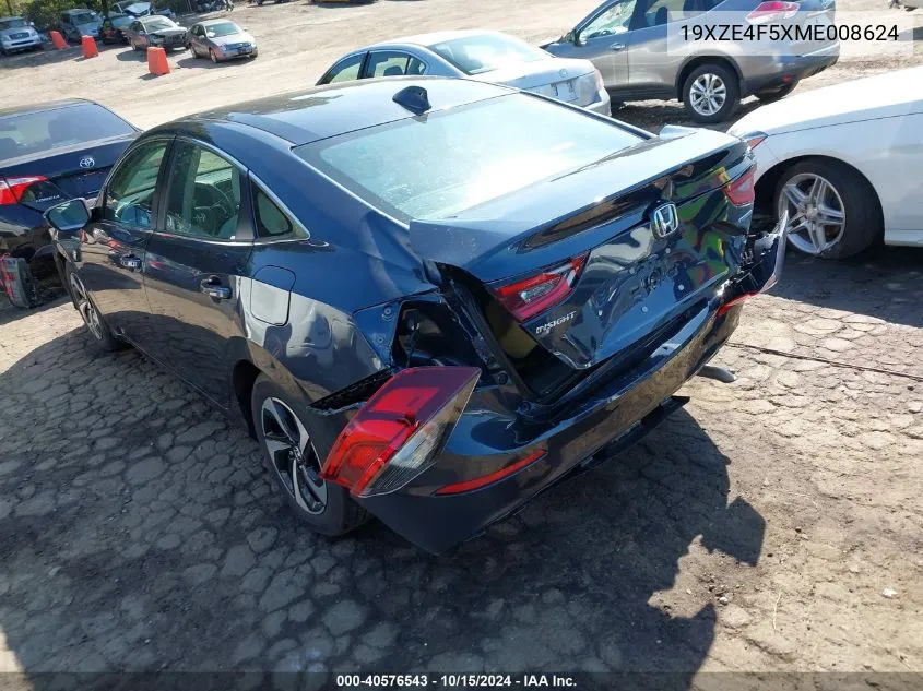 2021 Honda Insight Ex VIN: 19XZE4F5XME008624 Lot: 40576543