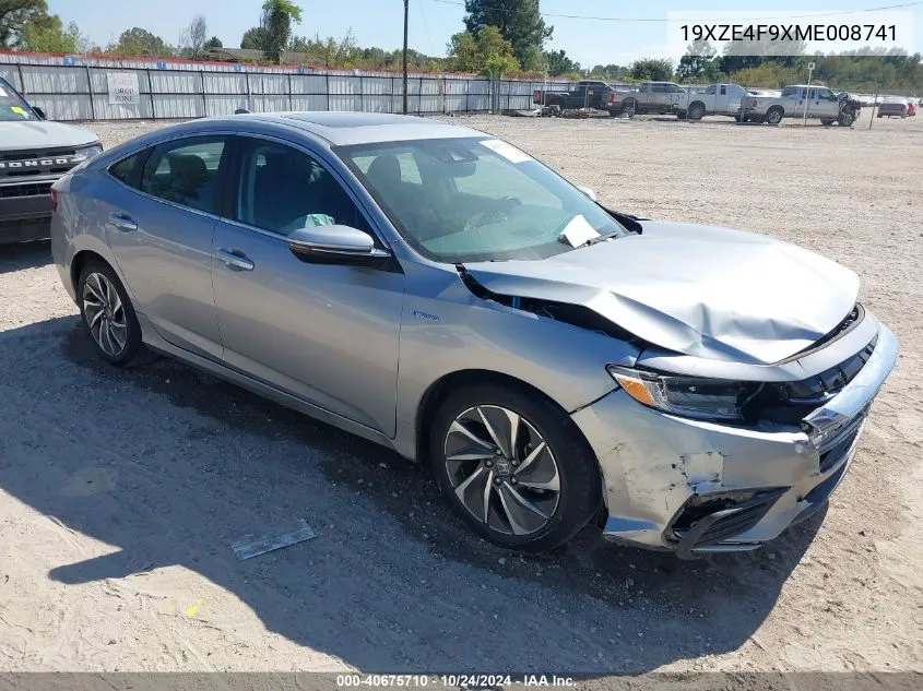 2021 Honda Insight Touring VIN: 19XZE4F9XME008741 Lot: 40675710