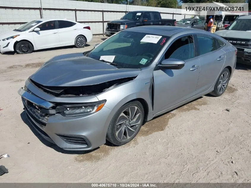 2021 Honda Insight Touring VIN: 19XZE4F9XME008741 Lot: 40675710