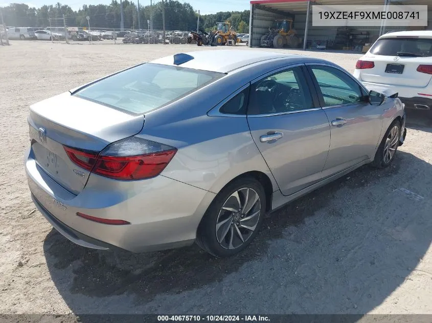 2021 Honda Insight Touring VIN: 19XZE4F9XME008741 Lot: 40675710