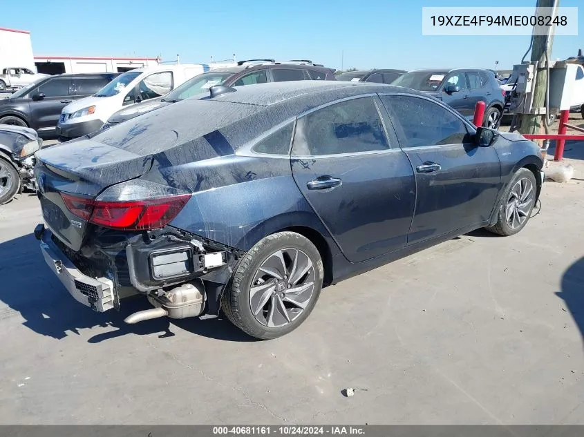 19XZE4F94ME008248 2021 Honda Insight Touring