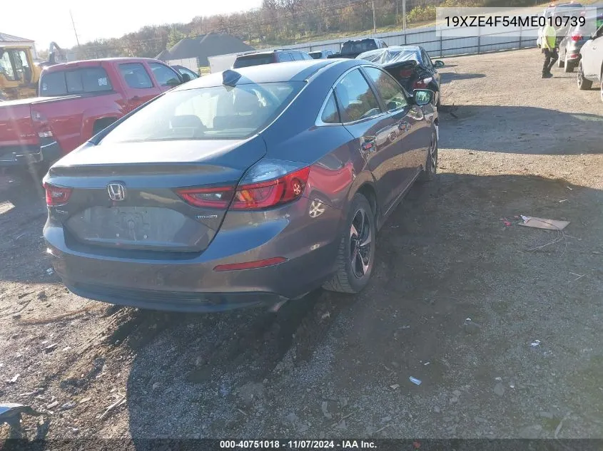 2021 Honda Insight Ex VIN: 19XZE4F54ME010739 Lot: 40751018