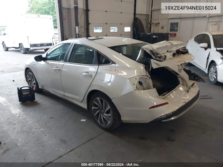 2022 Honda Insight Touring VIN: 19XZE4F94NE015024 Lot: 40177590