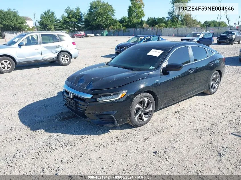 2022 Honda Insight Ex VIN: 19XZE4F59NE004646 Lot: 40219424