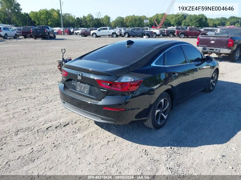 2022 Honda Insight Ex VIN: 19XZE4F59NE004646 Lot: 40219424