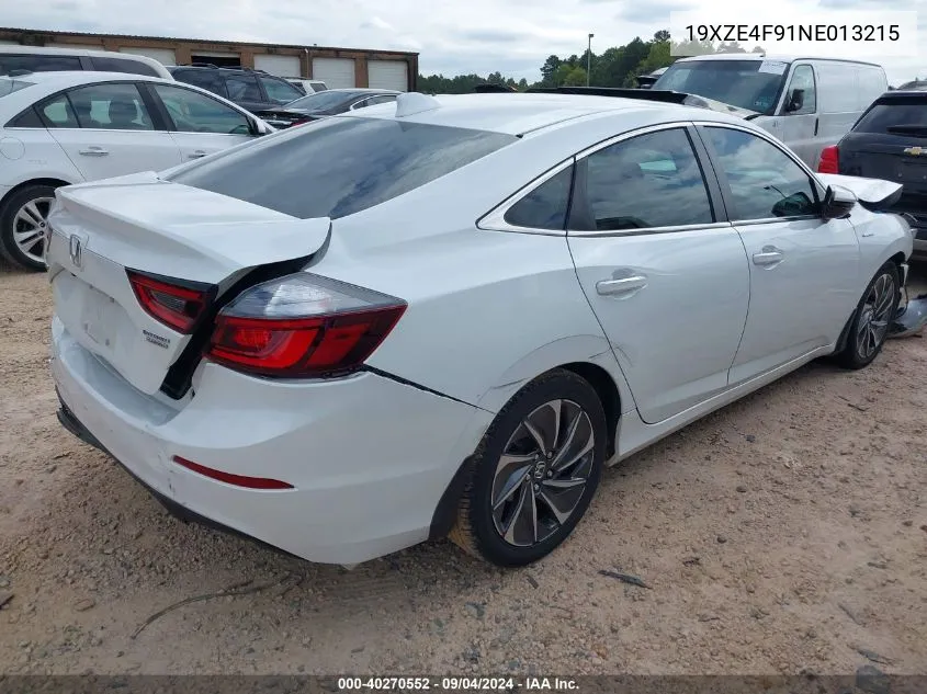 2022 Honda Insight Touring VIN: 19XZE4F91NE013215 Lot: 40270552