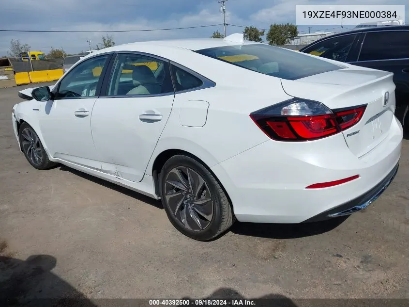 19XZE4F93NE000384 2022 Honda Insight Touring