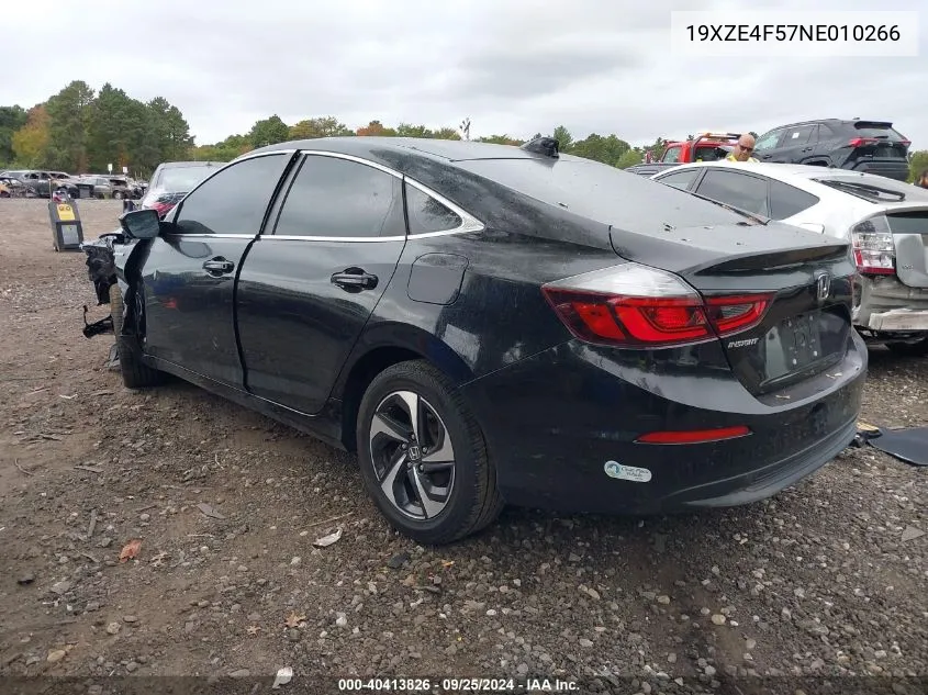 2022 Honda Insight Ex VIN: 19XZE4F57NE010266 Lot: 40413826