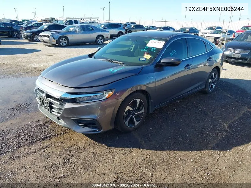 19XZE4F5XNE006244 2022 Honda Insight Ex