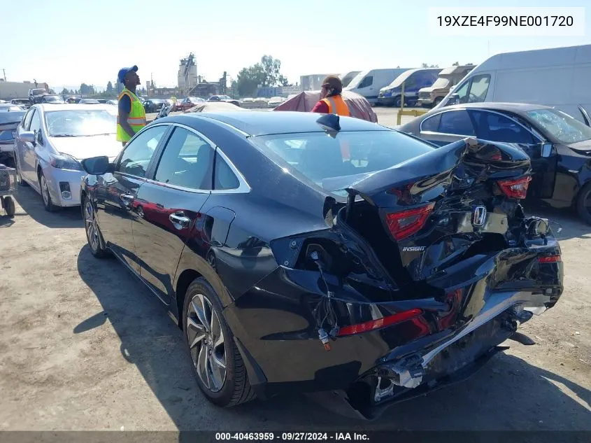 2022 Honda Insight Touring VIN: 19XZE4F99NE001720 Lot: 40463959