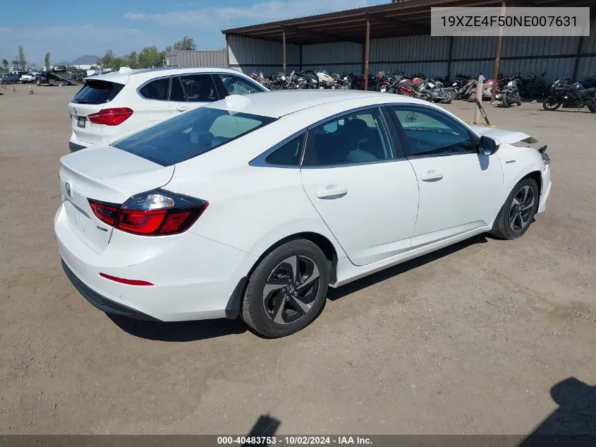 2022 Honda Insight Ex VIN: 19XZE4F50NE007631 Lot: 40483753