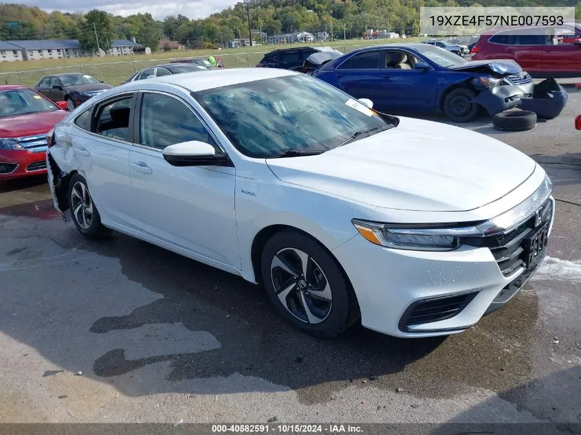 2022 Honda Insight Ex VIN: 19XZE4F57NE007593 Lot: 40582591