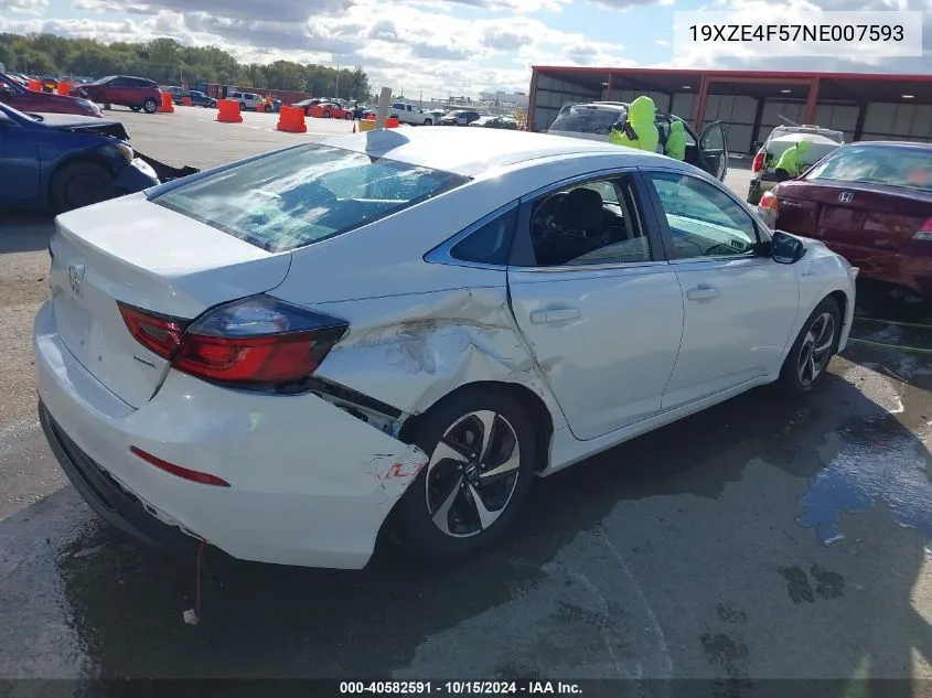 2022 Honda Insight Ex VIN: 19XZE4F57NE007593 Lot: 40582591