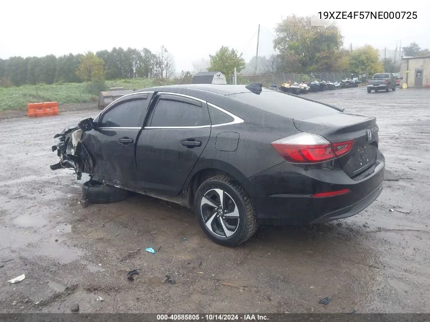 2022 Honda Insight Ex VIN: 19XZE4F57NE000725 Lot: 40585805