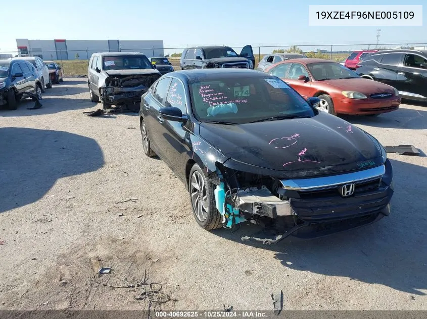 2022 Honda Insight Touring VIN: 19XZE4F96NE005109 Lot: 40692625