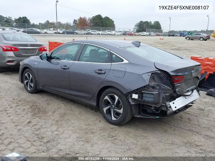 2022 Honda Insight Ex VIN: 19XZE4F5XNE008107 Lot: 40782259