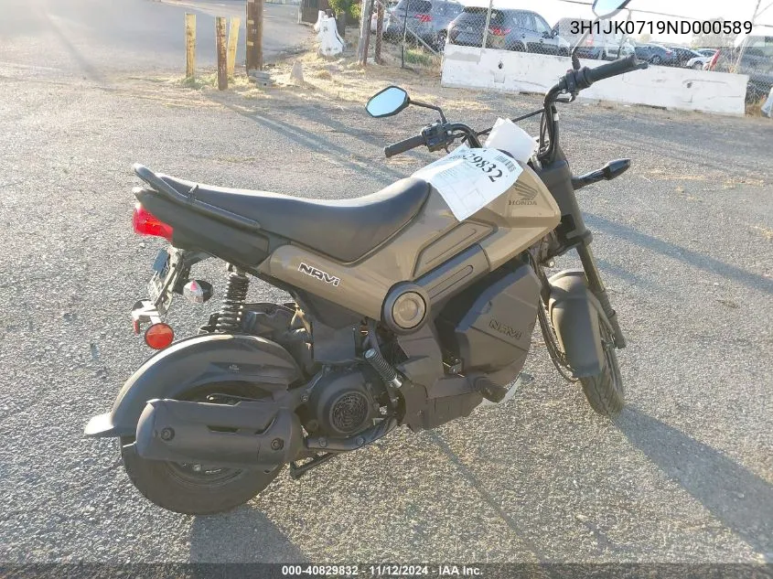 2022 Honda Nva110 B VIN: 3H1JK0719ND000589 Lot: 40829832