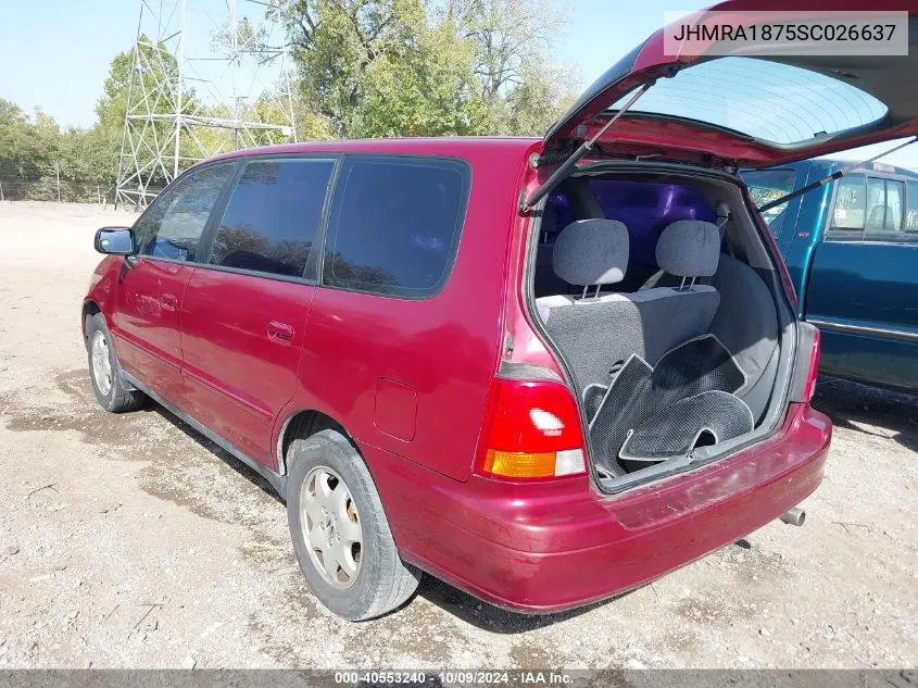 1995 Honda Odyssey Ex VIN: JHMRA1875SC026637 Lot: 40553240