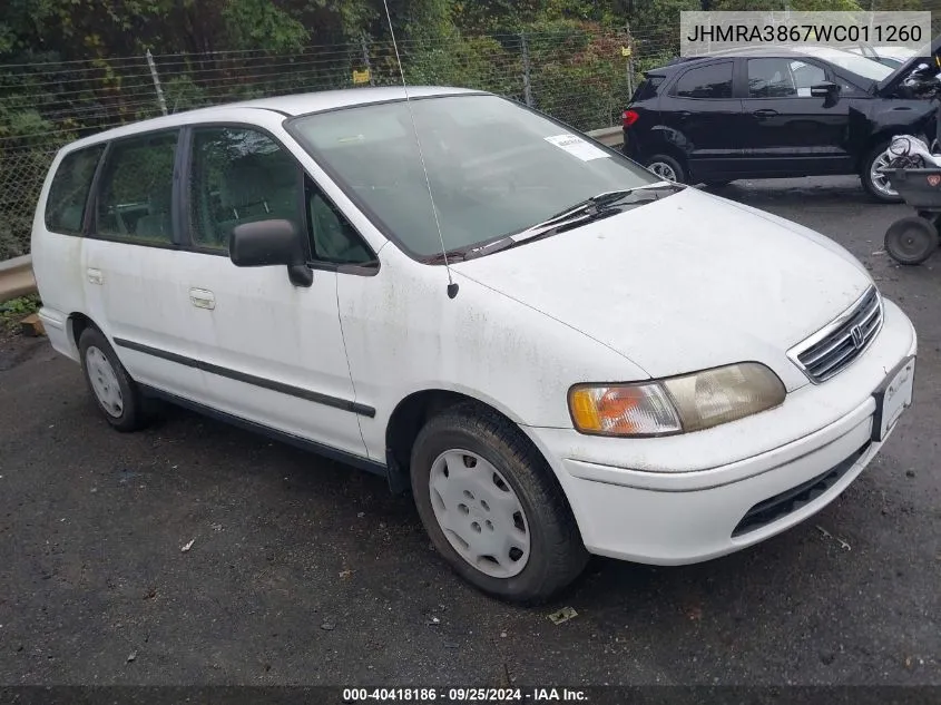 1998 Honda Odyssey Ex/Lx VIN: JHMRA3867WC011260 Lot: 40418186