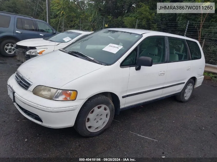 JHMRA3867WC011260 1998 Honda Odyssey Ex/Lx