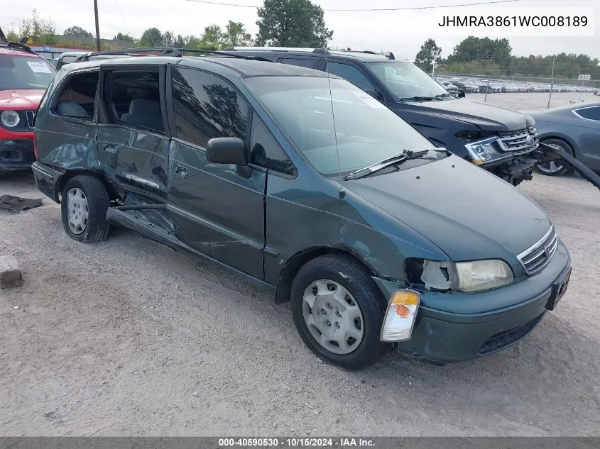 1998 Honda Odyssey Ex/Lx VIN: JHMRA3861WC008189 Lot: 40590530