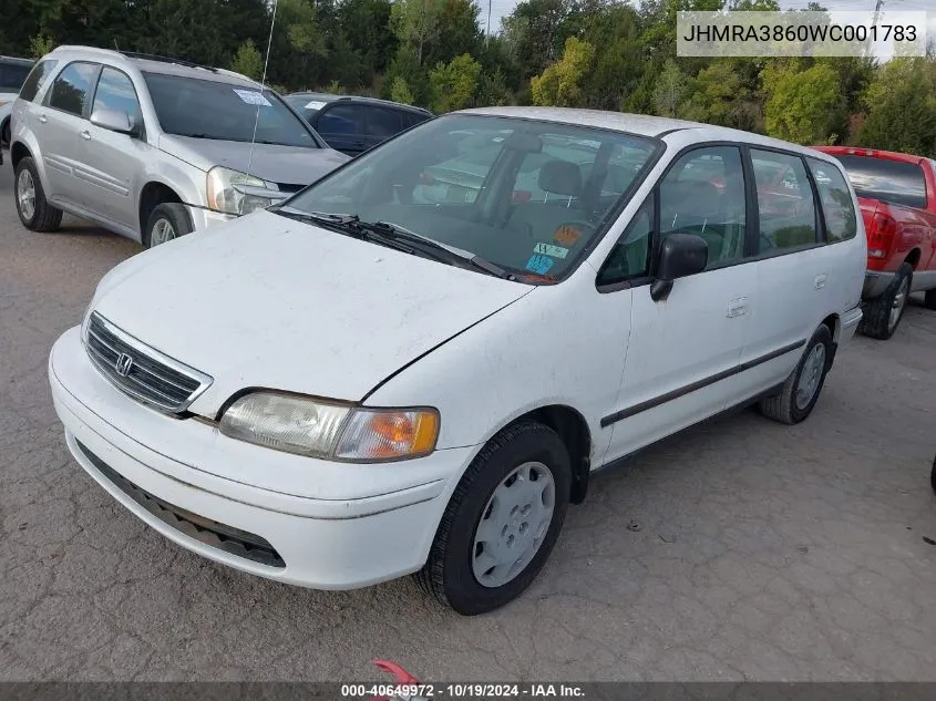 1998 Honda Odyssey Lx/Ex VIN: JHMRA3860WC001783 Lot: 40649972