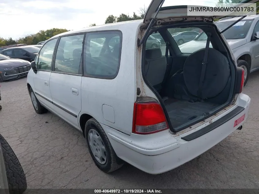 1998 Honda Odyssey Lx/Ex VIN: JHMRA3860WC001783 Lot: 40649972