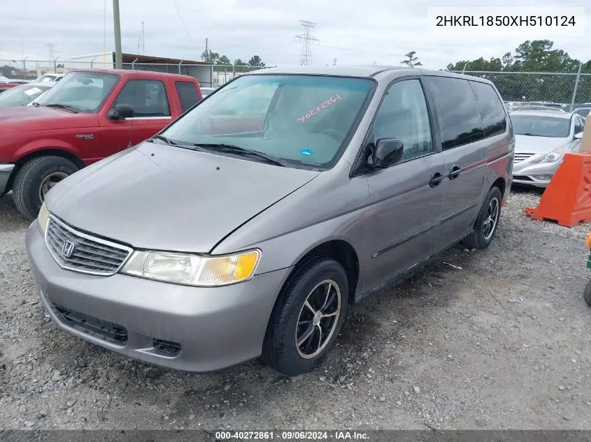 1999 Honda Odyssey Lx VIN: 2HKRL1850XH510124 Lot: 40272861