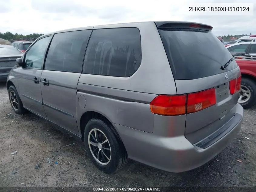 1999 Honda Odyssey Lx VIN: 2HKRL1850XH510124 Lot: 40272861