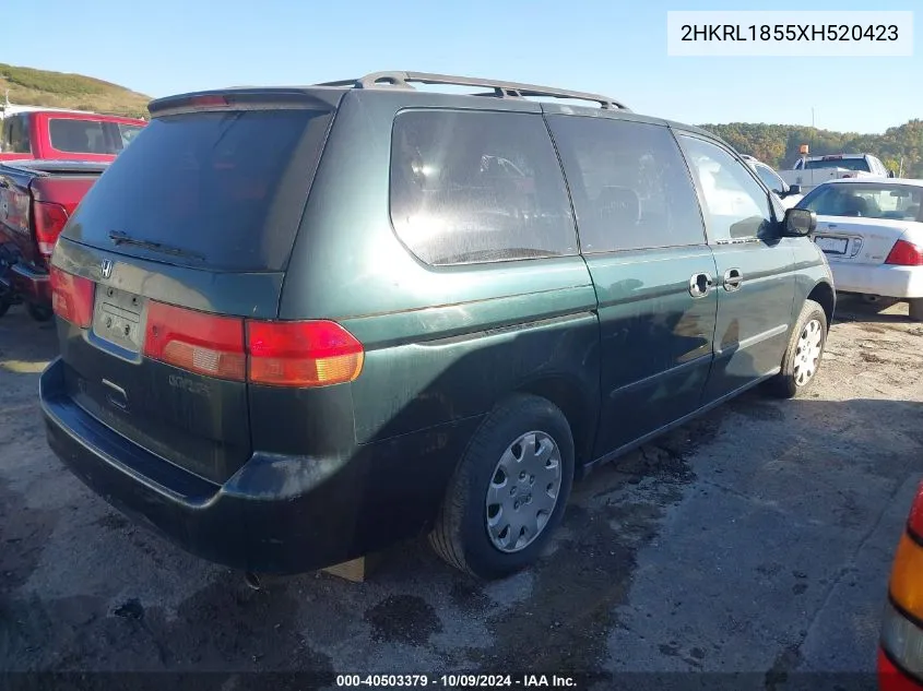 1999 Honda Odyssey Lx VIN: 2HKRL1855XH520423 Lot: 40503379