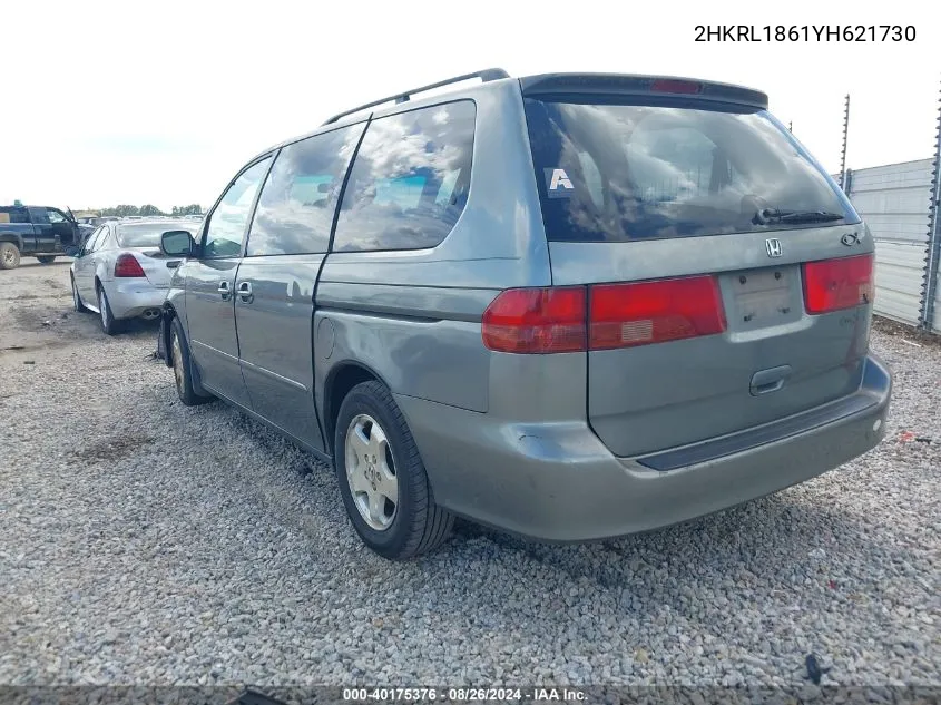 2000 Honda Odyssey Ex VIN: 2HKRL1861YH621730 Lot: 40175376