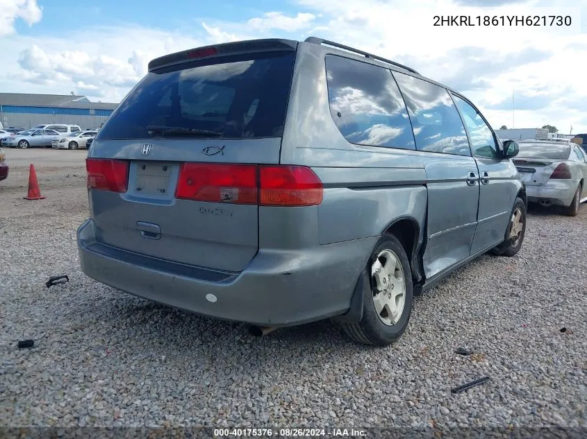 2000 Honda Odyssey Ex VIN: 2HKRL1861YH621730 Lot: 40175376