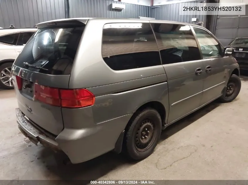 2000 Honda Odyssey Lx VIN: 2HKRL1853YH520132 Lot: 40342806