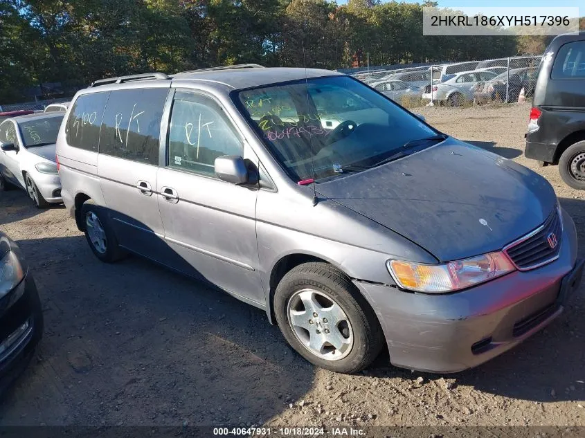 2000 Honda Odyssey Ex VIN: 2HKRL186XYH517396 Lot: 40647931