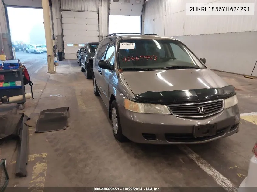 2000 Honda Odyssey Lx VIN: 2HKRL1856YH624291 Lot: 40669453