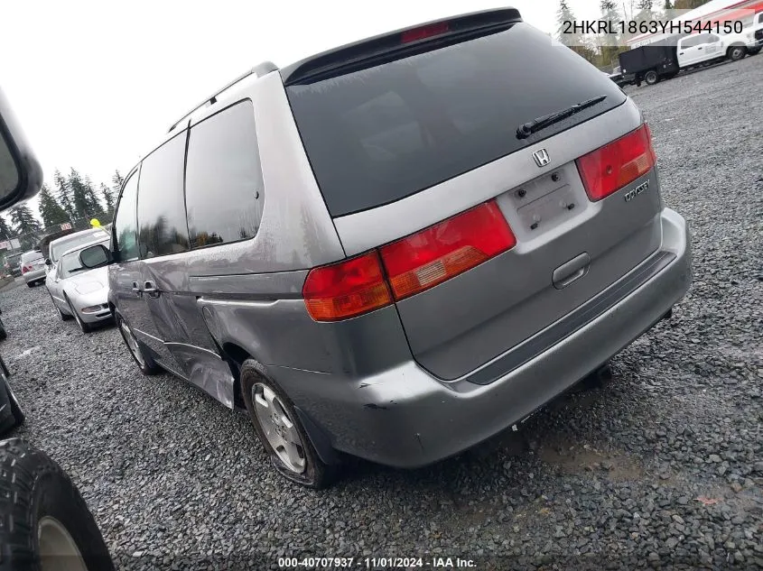 2000 Honda Odyssey Ex VIN: 2HKRL1863YH544150 Lot: 40707937