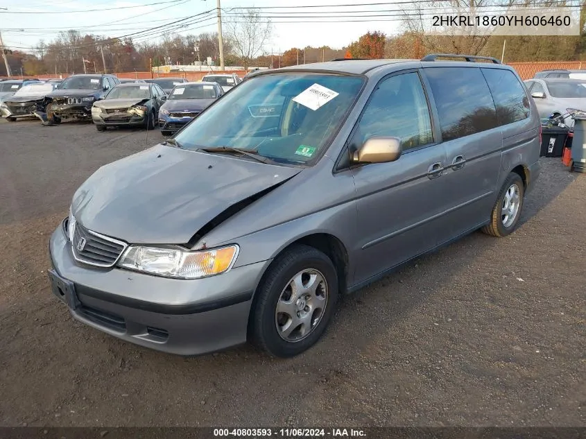 2000 Honda Odyssey Ex VIN: 2HKRL1860YH606460 Lot: 40803593