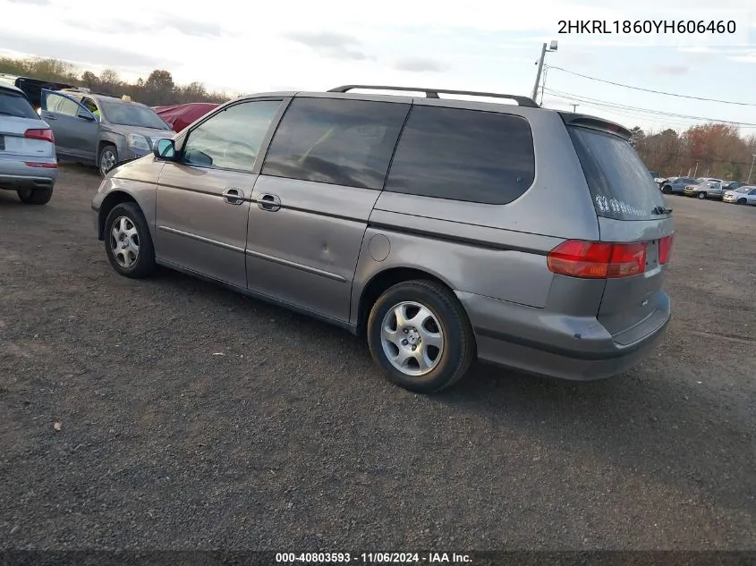 2000 Honda Odyssey Ex VIN: 2HKRL1860YH606460 Lot: 40803593