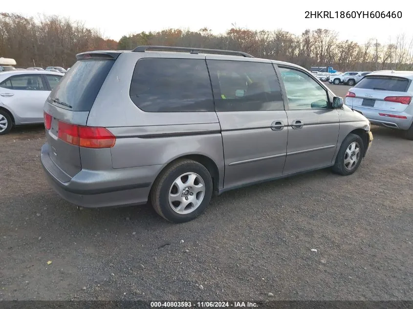 2000 Honda Odyssey Ex VIN: 2HKRL1860YH606460 Lot: 40803593