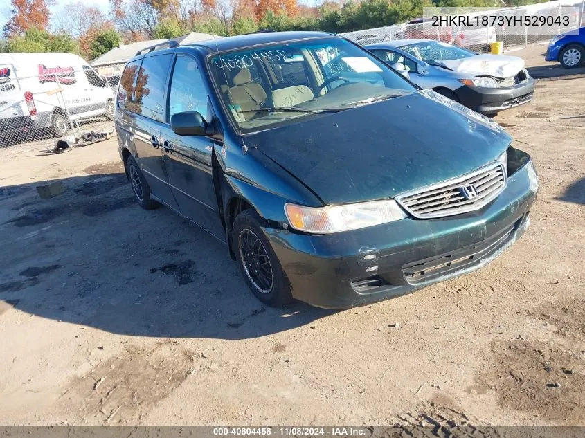 2000 Honda Odyssey Ex VIN: 2HKRL1873YH529043 Lot: 40804458