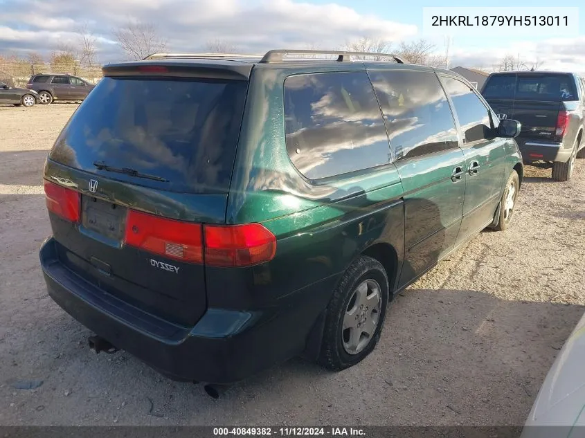 2000 Honda Odyssey Ex VIN: 2HKRL1879YH513011 Lot: 40849382