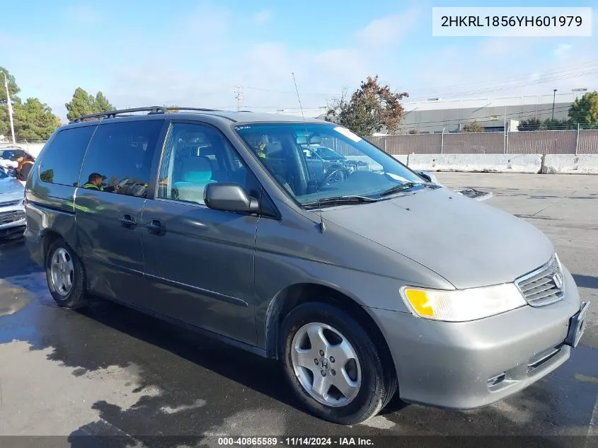 2000 Honda Odyssey Lx VIN: 2HKRL1856YH601979 Lot: 40865589